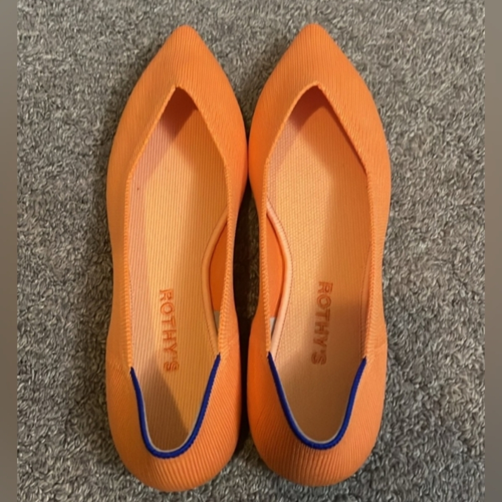 NIB Rothy's The Point Tangerine Flats